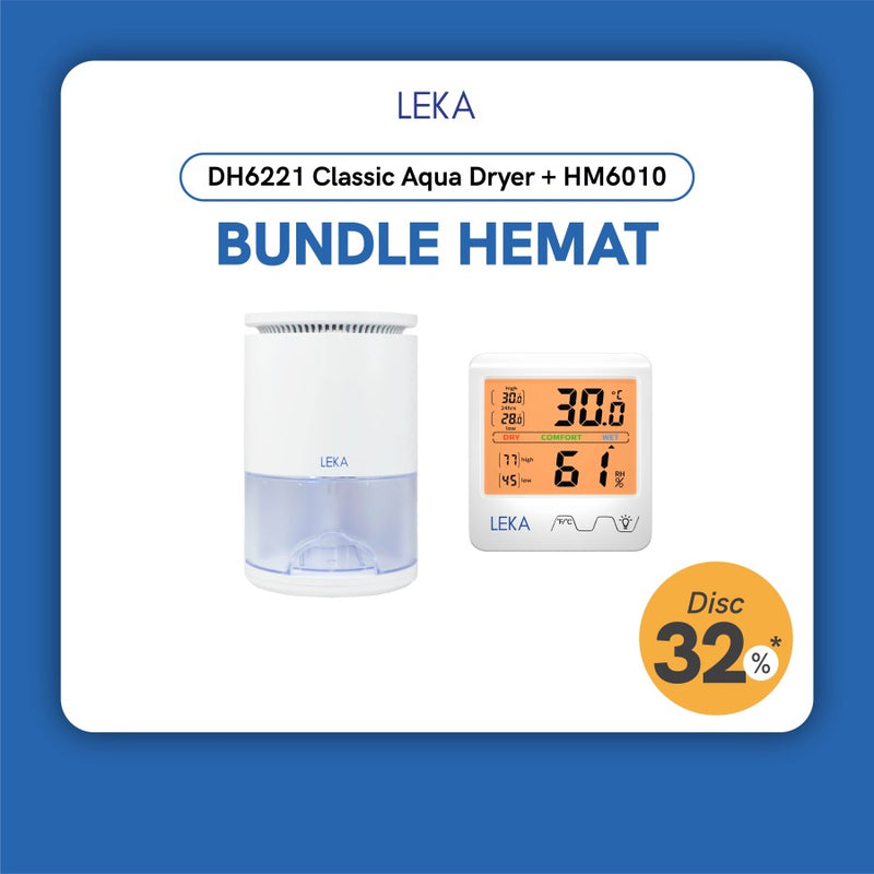 LEKA HM6010 Humidity Meter -Hygrometer Thermometer Ukur Lembab Ruangan - 1 Unit HM6010
