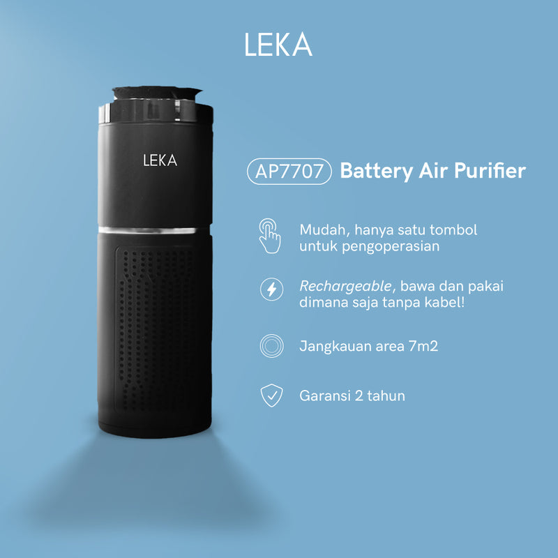 LEKA AP7707 Battery Air Purifier - HEPA13 Filter Sinar UV-C Portable