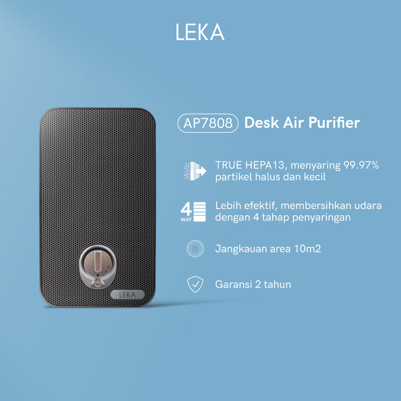 LEKA AP7808 Desk Air Purifier - Compact Portable HEPA13 HEPA UV-C Ion