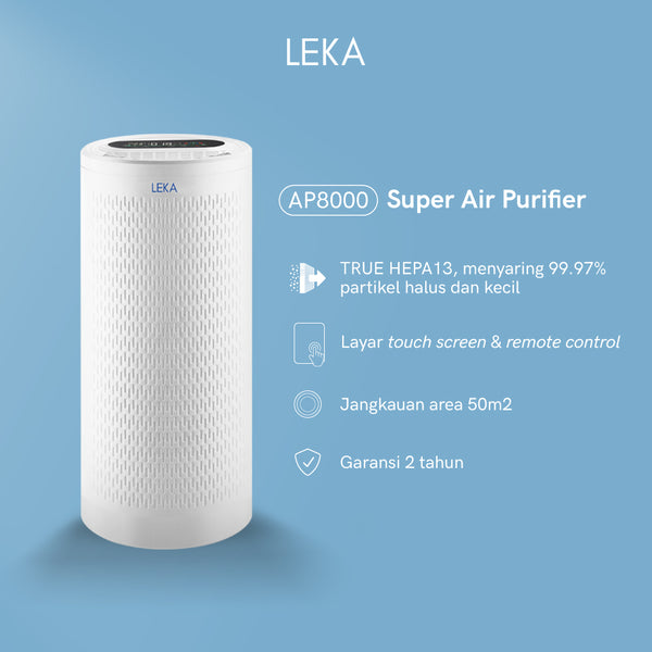 LEKA AP8000 Super Air Purifier - HEPA13 Filter UVC Ion Negatif HEPA UV