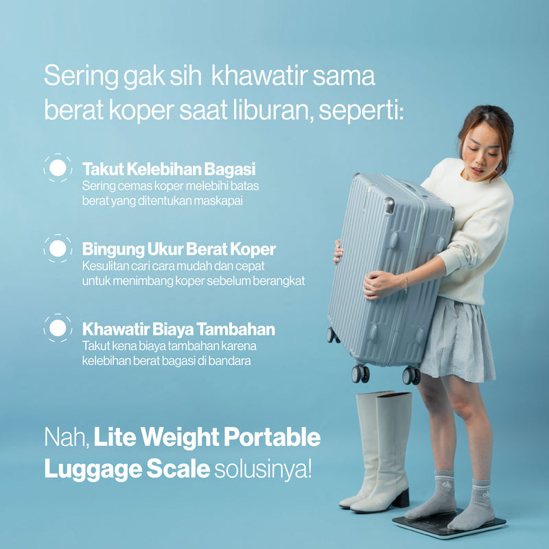 LEKA Go! Lite Weight (Garansi 2 Tahun) - Portable Digital Luggage Scale Timbangan Koper Tas Digital Gantung