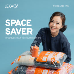 (SIZE S) LEKA Go! Space Saver (Lifetime Guarantee) - Vacuum Storage Plastic Travel Compression Bag Plastik Tas Vakum Kompresi Baju