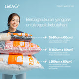 (SIZE L) LEKA Go! Space Saver (Lifetime Guarantee) - Vacuum Storage Plastic Travel Compression Bag Plastik Tas Vakum Kompresi Baju Pakaian - Hanya 1pc